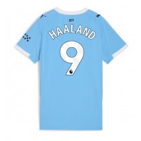 Stroje piłkarskie Manchester City Erling Haaland #9 Koszulka Podstawowej dla damskie 2025-26 Krótki Rękaw